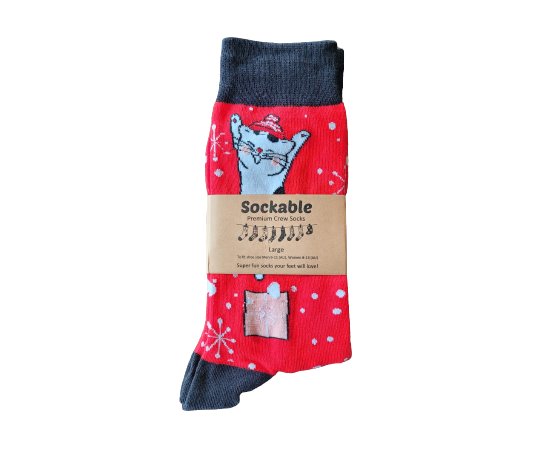 Festive Puss Socks Socks Sockable Fundraising 