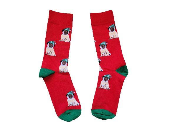 Festive Pug Socks Sockable Fundraising 