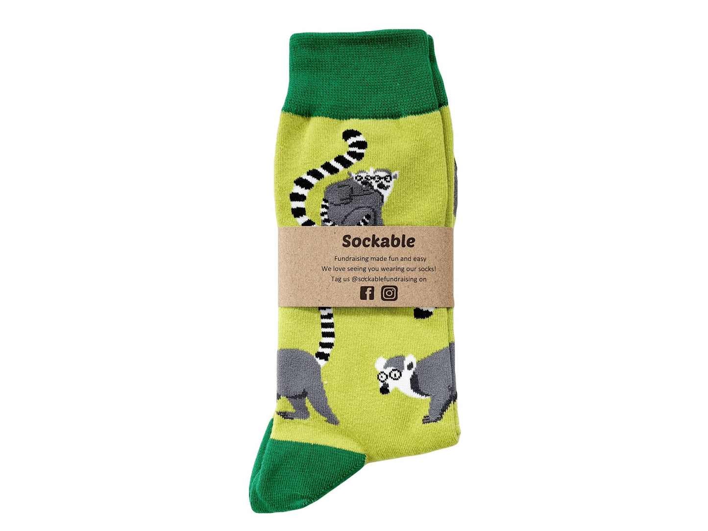 Lime Lemur Socks Socks Sockable Fundraising 